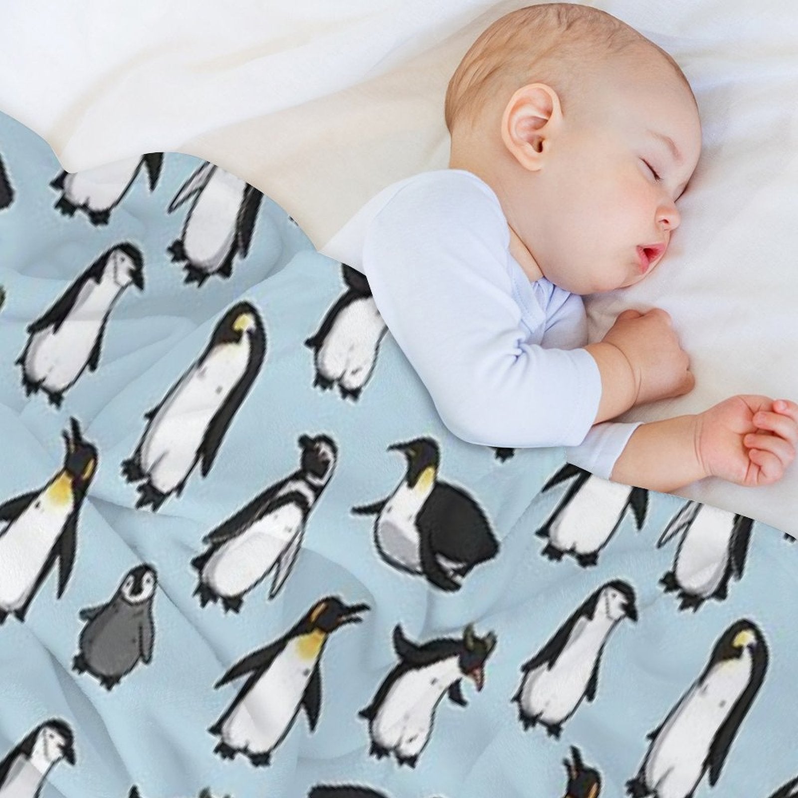 Cute Penguin Pattern Compact Throw Blanket
