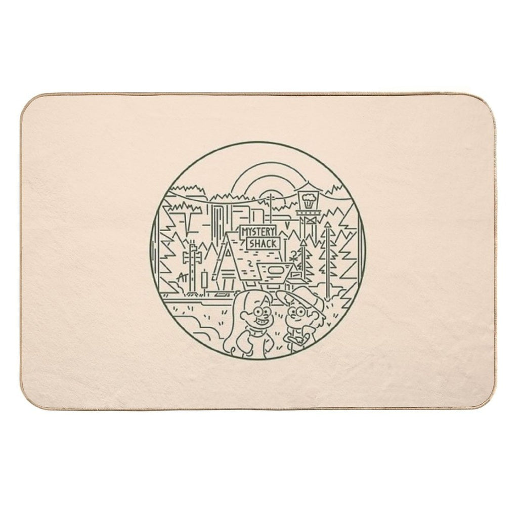 Gravity Falls Line Art  Odorless Bath Mat