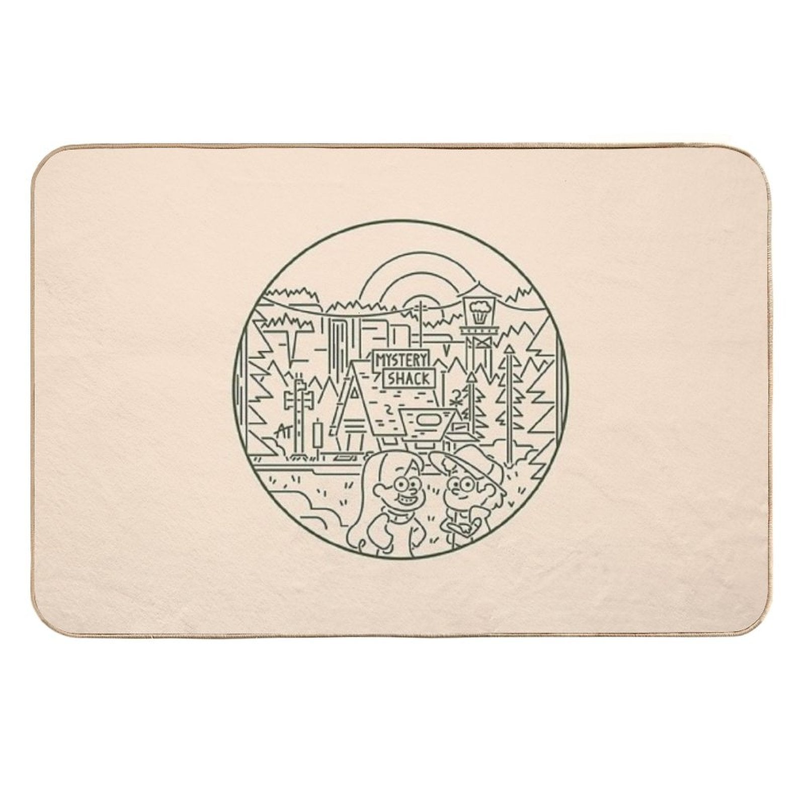 Gravity Falls Line Art  Odorless Bath Mat