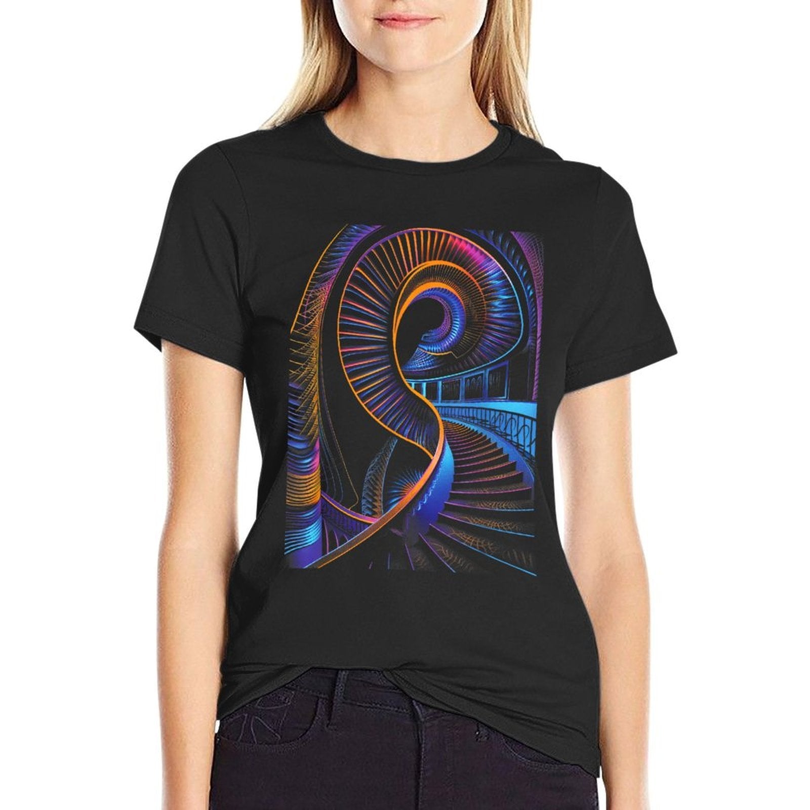 Optical Illusion Staircase Abstract Art  Affordable Price T-Shirt