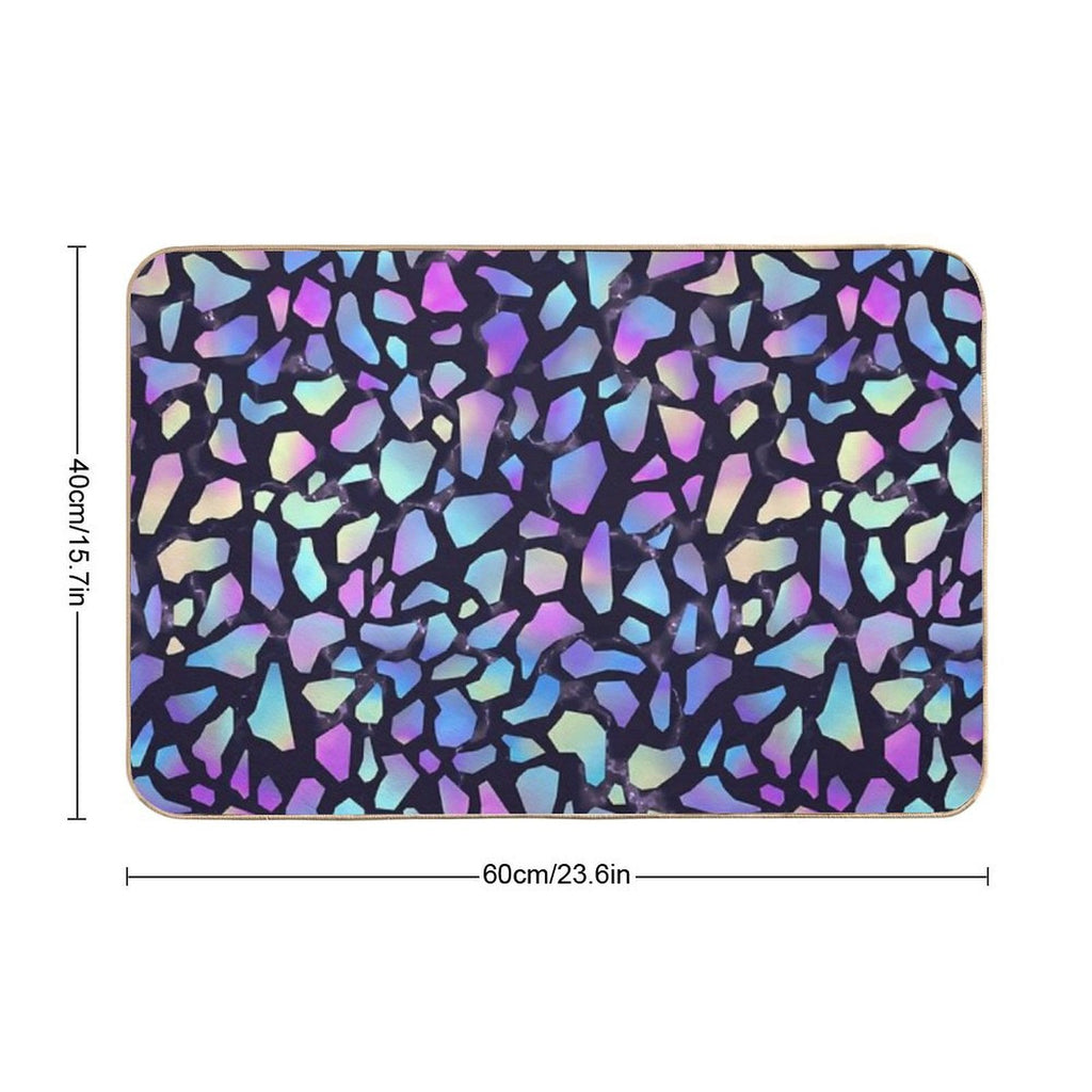 Iridescent Terrazzo Dark  Pet-Safe Bath Mat