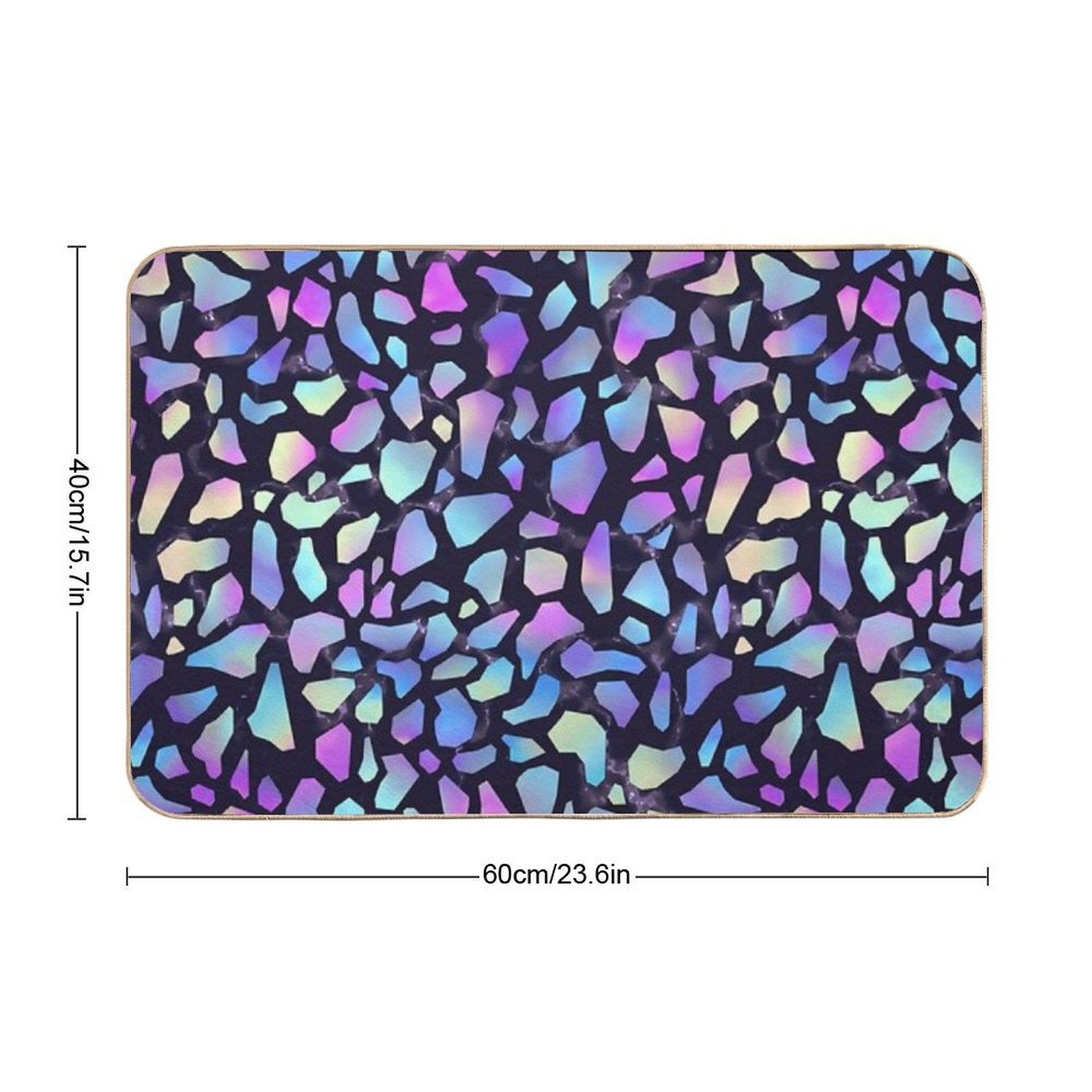 Iridescent Terrazzo Dark  Pet-Safe Bath Mat