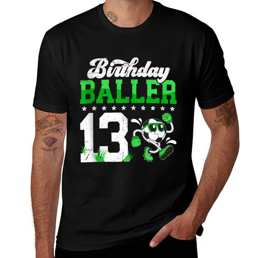 13th Soccer Birthday Party Thirteen Year Old Soccer Player  Lightweight T-Shirt
