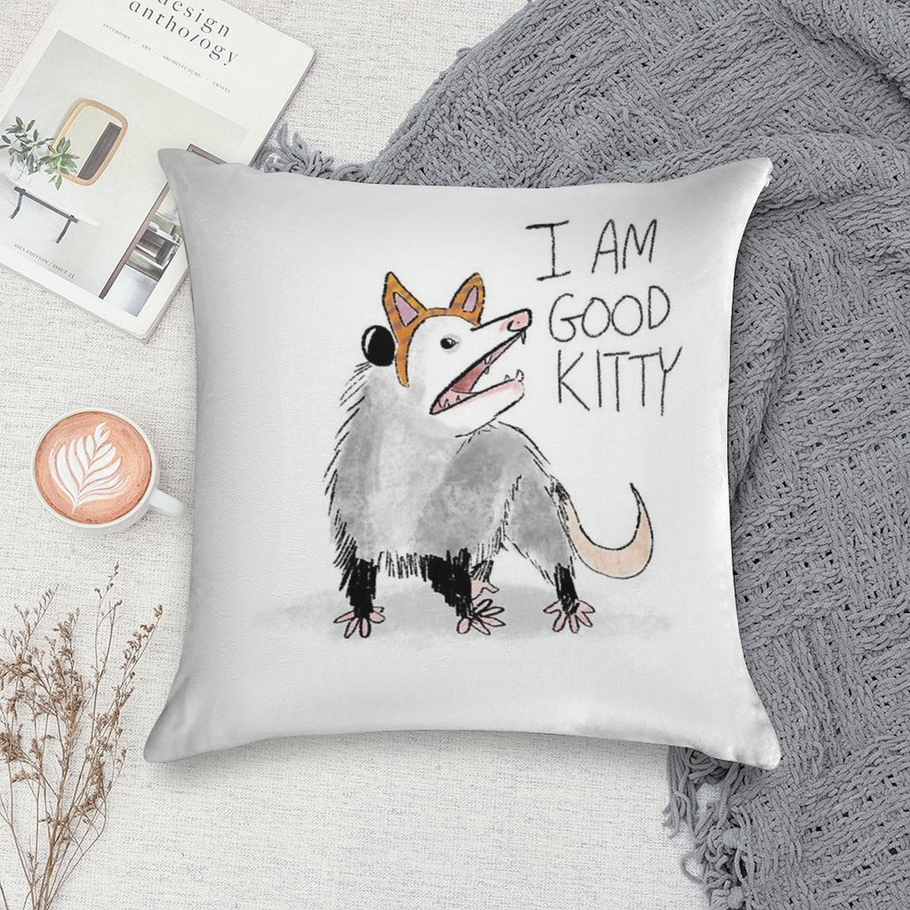 I AM GOOD KITTY Design Soft Shrink-Resistant Throw Pillow