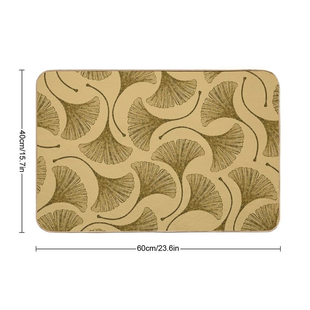 Golden Ginko Leaves  Slip-Resistant Bath Mat