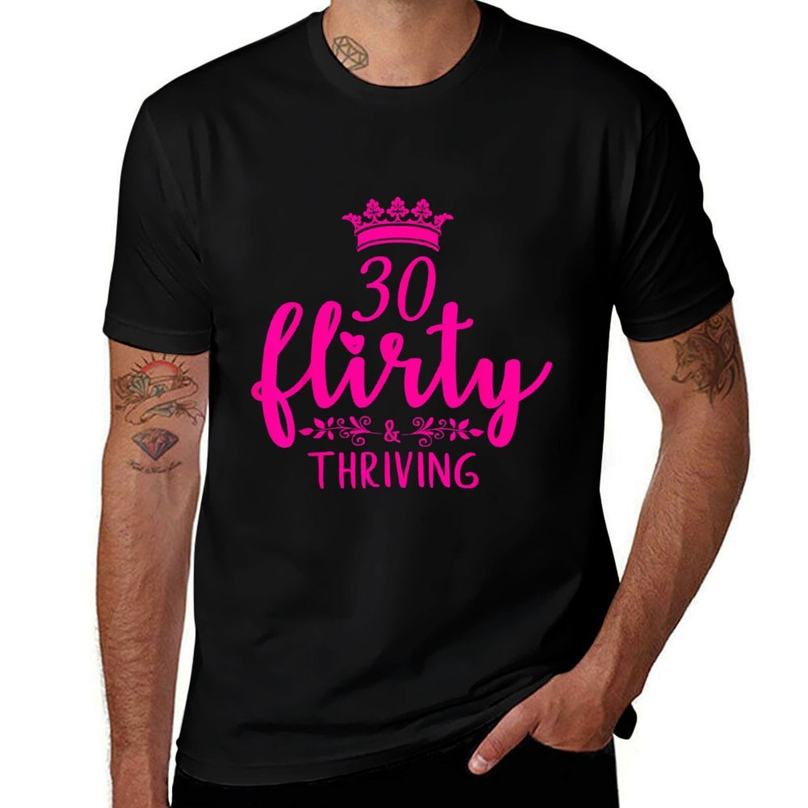 Thirty, Flirty & Thriving 30th Birthday  Summer-ready Fabric T-Shirt