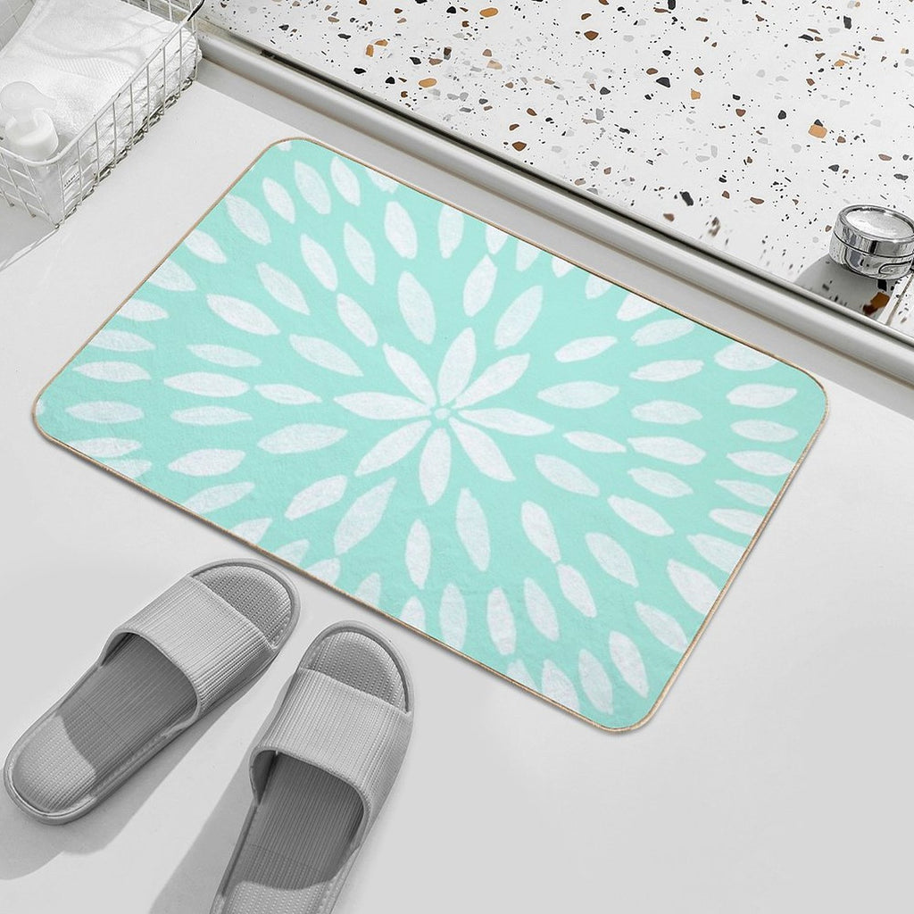 Mandala Flower #9 #mint #drawing #decor #art Durable Bath Mat