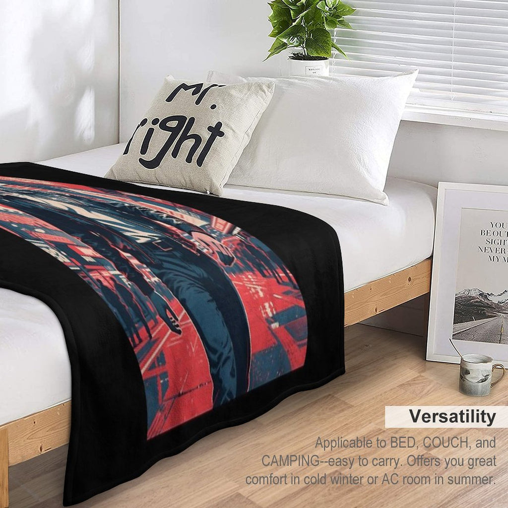 Times Square Rebel – Retro Street Style 80s Quick-dry Throw Blanket