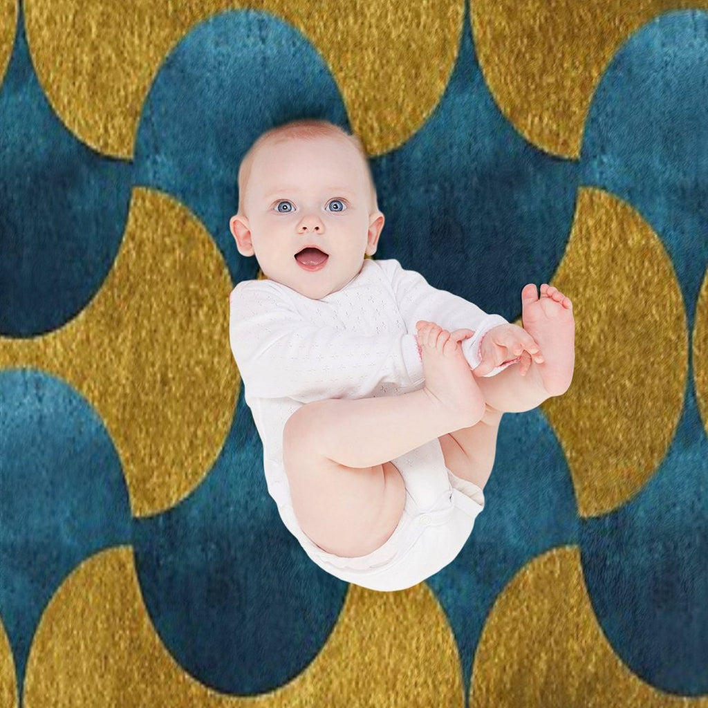 Dubai Nights Gold And Teal Pattern Sustainable Throw Blanket