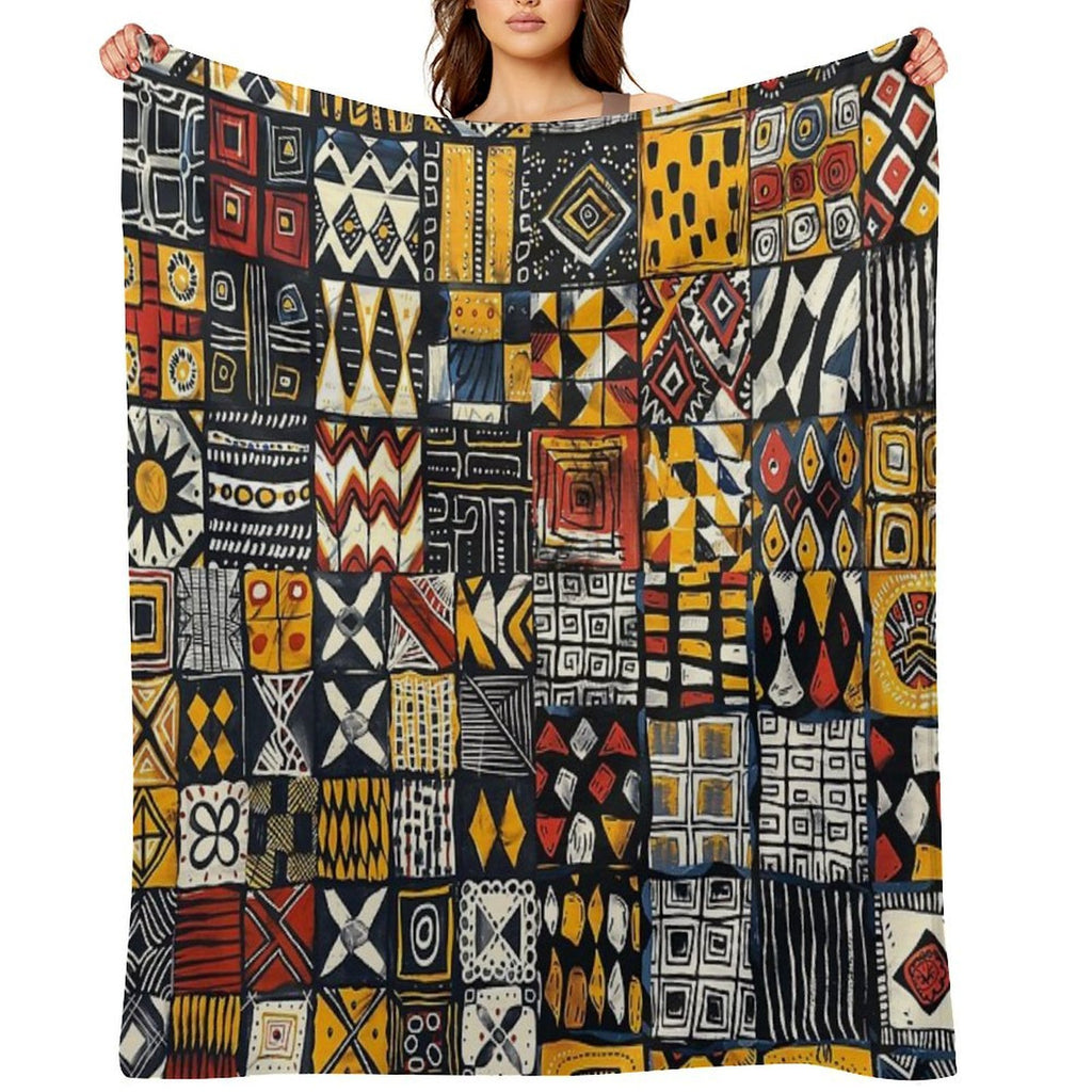 Tribal Mosaic A Celebration of Color And Pattern Travel-friendly Throw Blanket