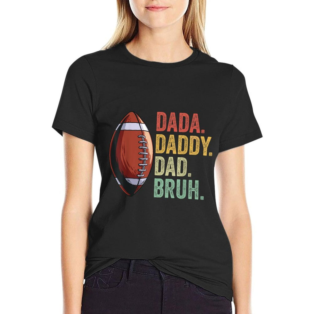Dada Daddy Dad Bruh Funny Husband Dad Fathers Day Football  Eco-friendly Material T-Shirt