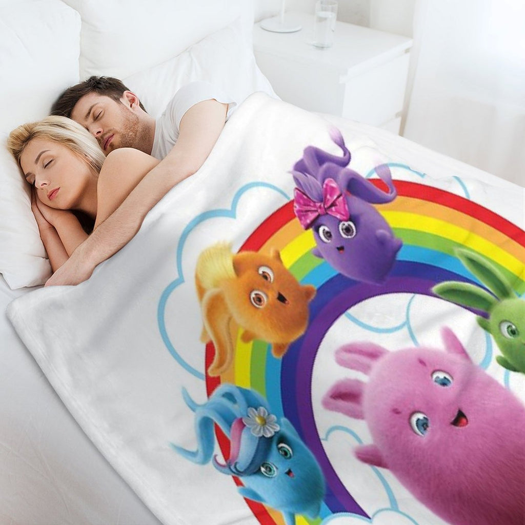 Sunny Bunnies - Rainbow Bunnies Compact Throw Blanket
