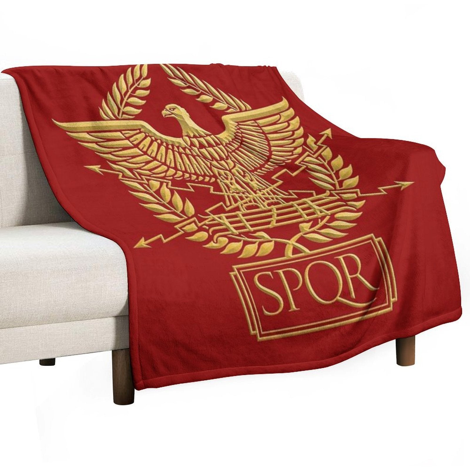 Gold Roman Aquila Eagle SPQR Travel-friendly Throw Blanket