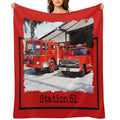 Fire Station 51, Emergency TV Show, Firetruck Sustainable Throw Blanket