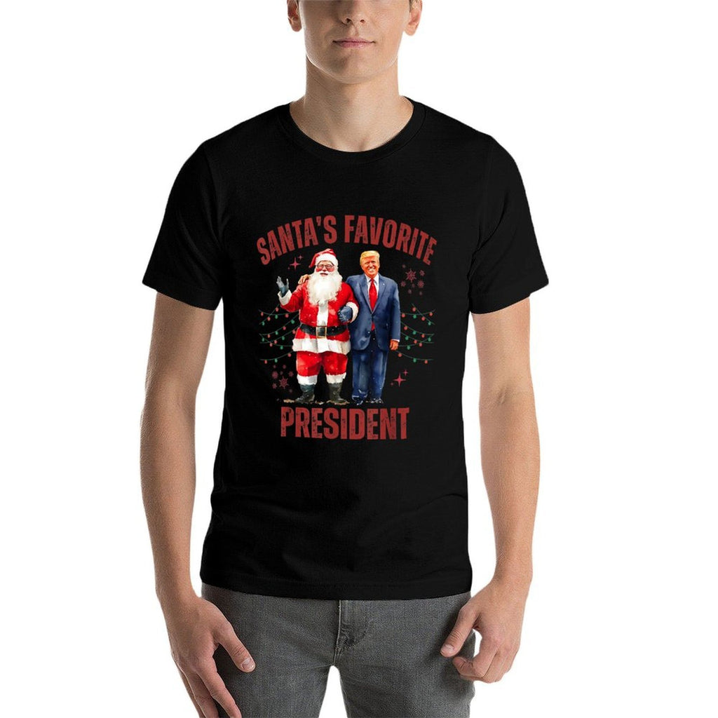 Santas Favorite President Christmas Funny Trump Xmas Pajama  Cotton T-Shirt