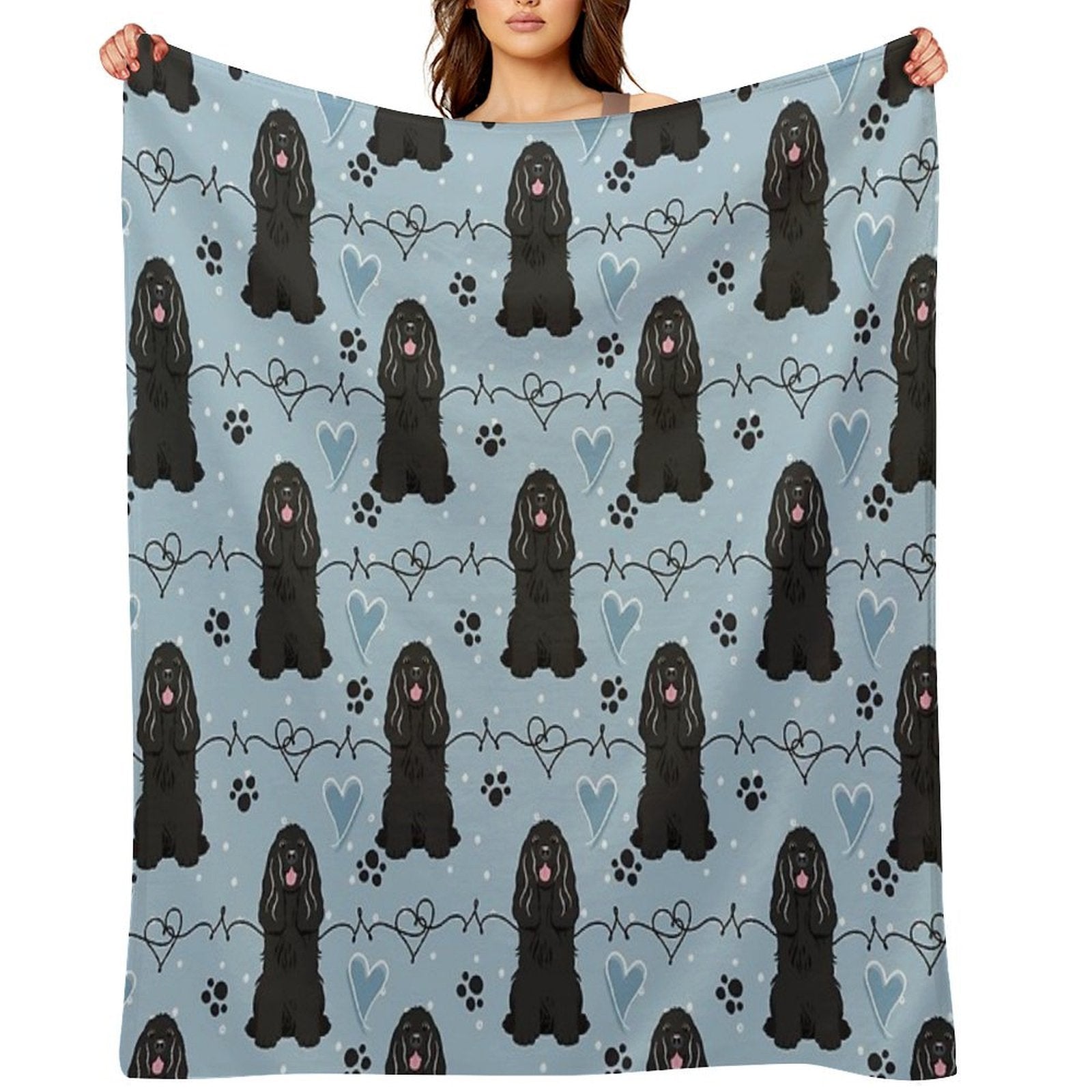 Love Black Cocker Spaniel Wrinkle-free Throw Blanket