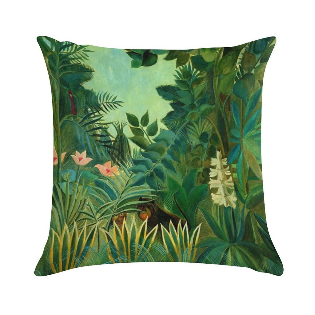 Henri Rousseau The Equatorial Jungle, 1909 Soft Hidden Zipper Throw Pillow