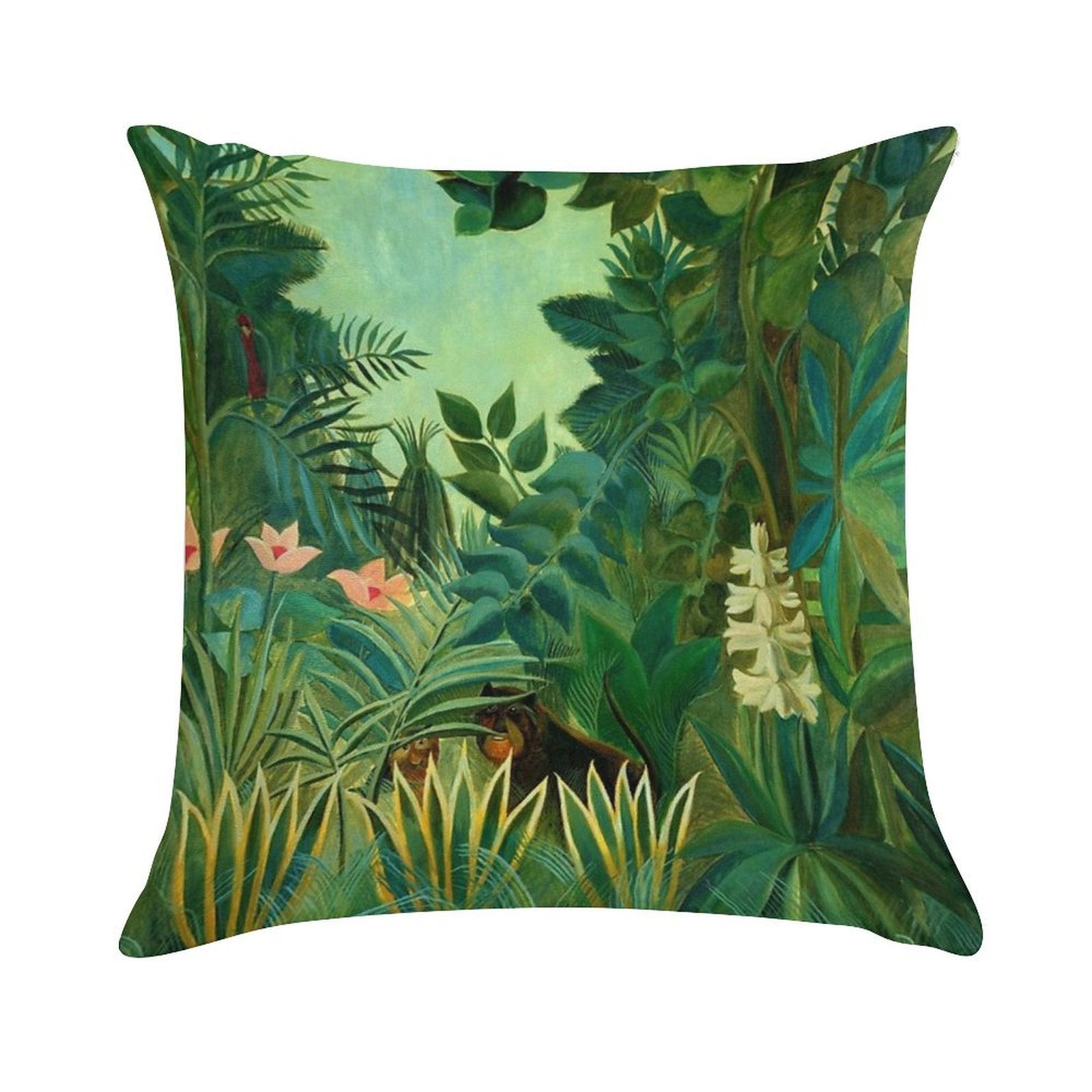 Henri Rousseau The Equatorial Jungle, 1909 Soft Hidden Zipper Throw Pillow