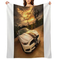 A Ford Mustang Sunset Plush Throw Blanket