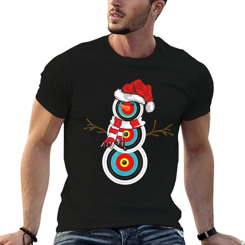 Archery Xmas Gift Santa Hat Snowman Archery Christmas  High-quality Stitching T-Shirt