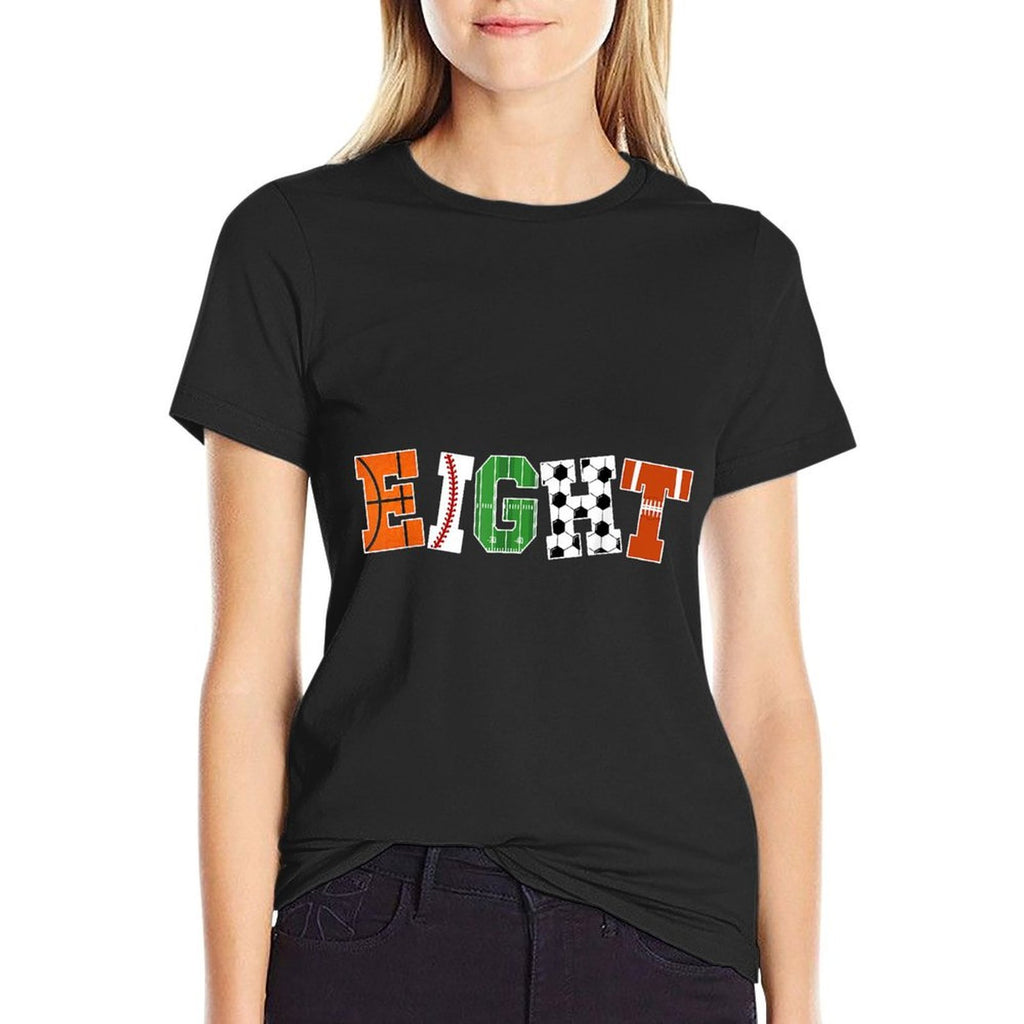 8th Birthday Sports Birthday Party 8 Year Old Boy  Trendy Pattern T-Shirt