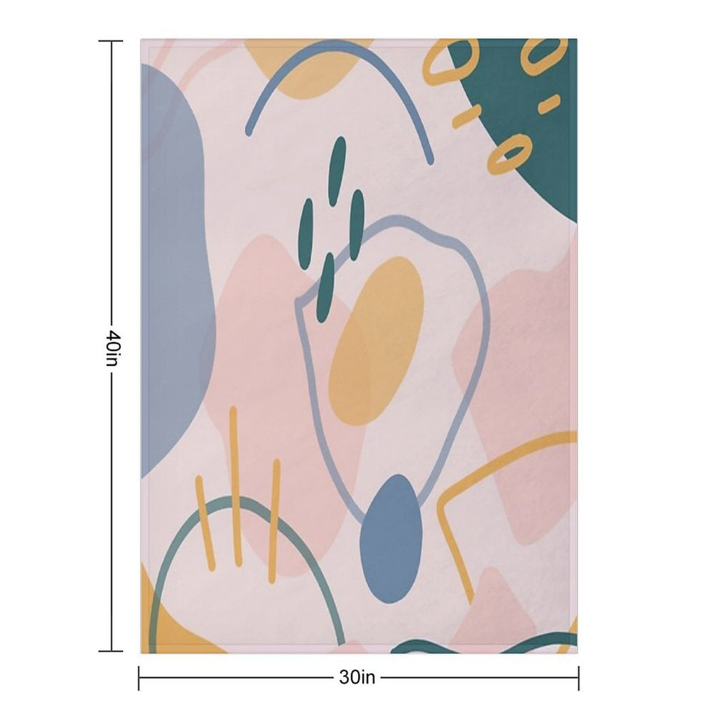 Abstract Shapes Plush Throw Blanket