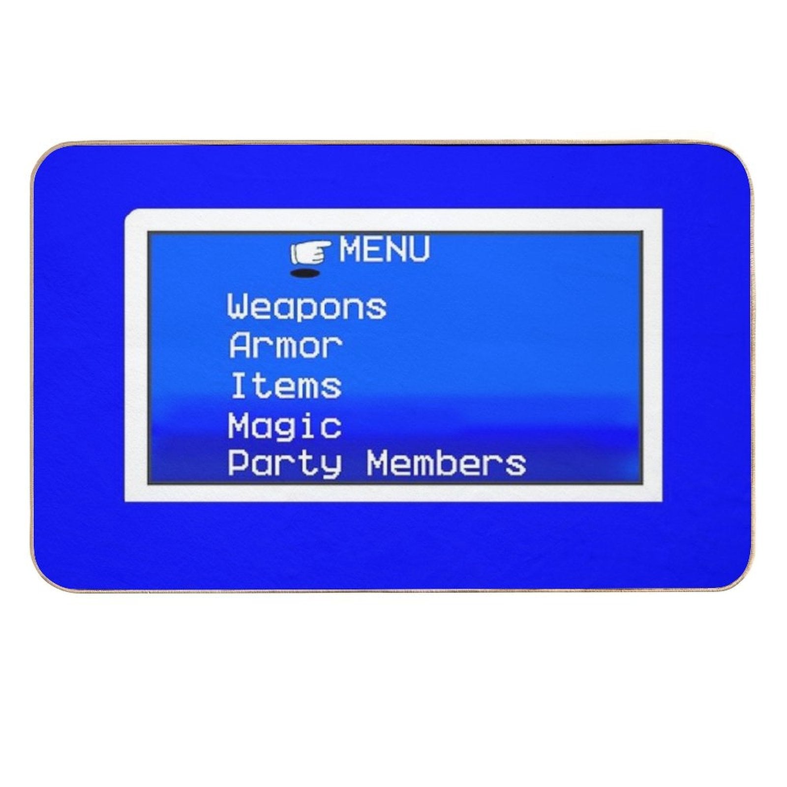 Retro RPG Menu in Classic Blue  Dirt-Trapping Bath Mat