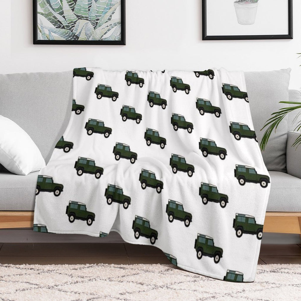Defender SUV - British Racing Green Travel-friendly Throw Blanket