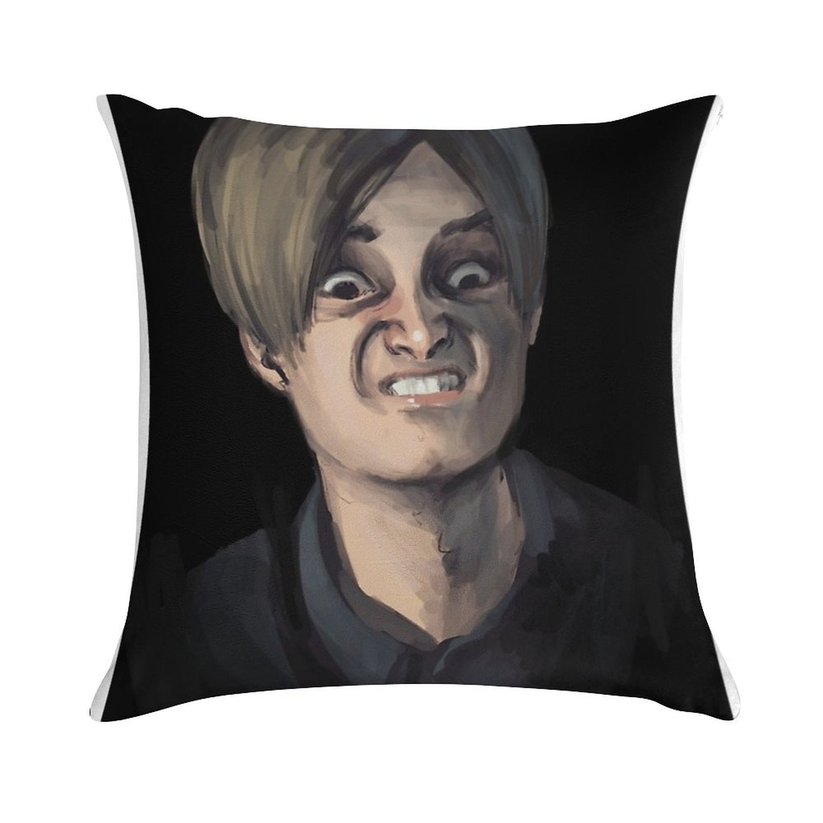 Leon Kennedy The Face - Resident Evil 2 Soft Fade-Resistant Throw Pillow
