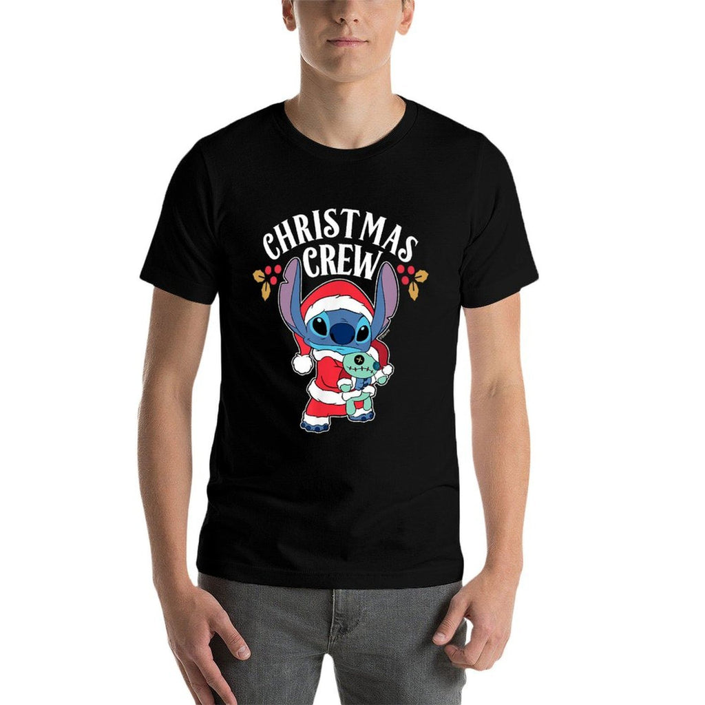 Lilo  Stitch - Holiday Stitch And Scrump Christmas Crew  Wrinkle-resistant T-Shirt