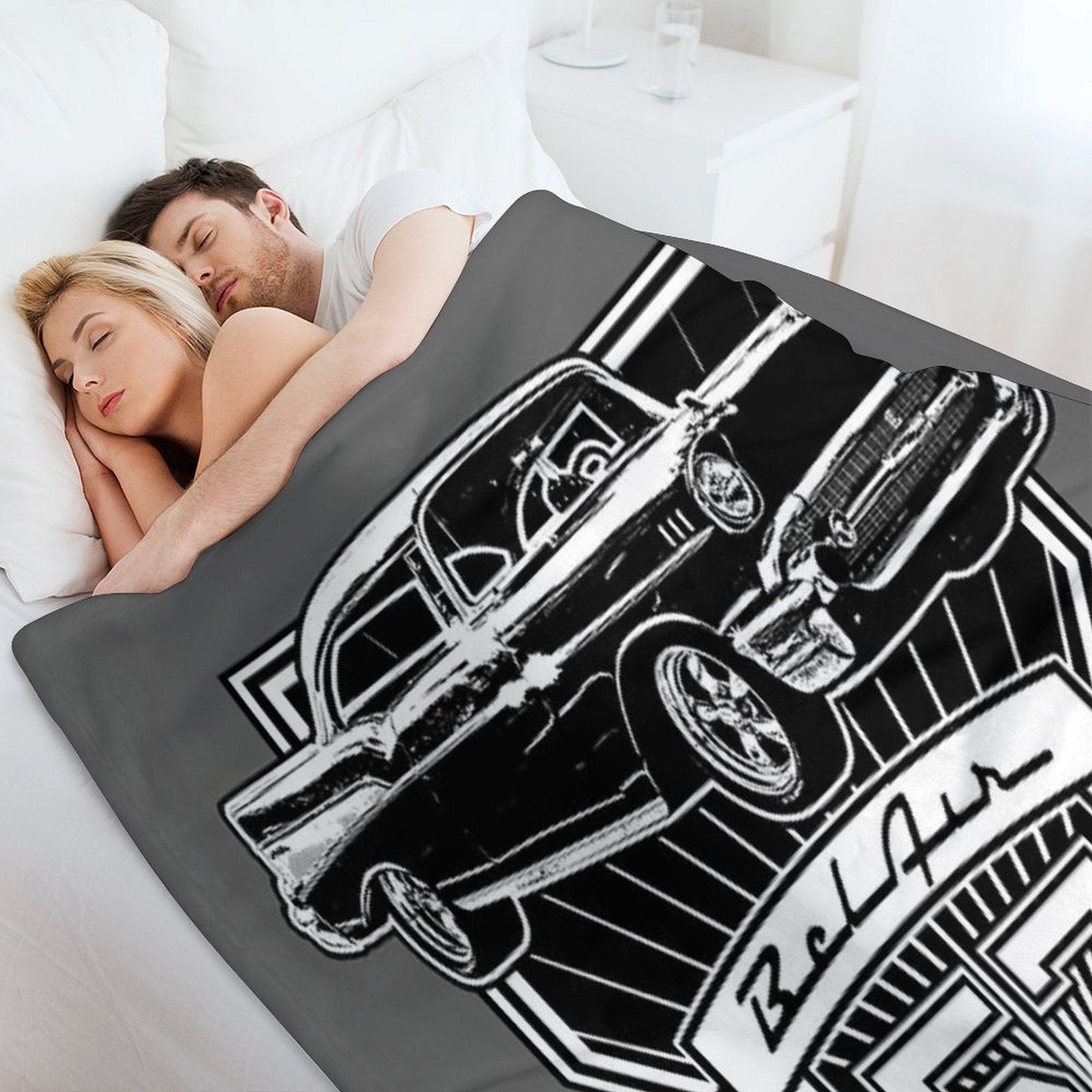 57 Chevy Belair Easy Care Throw Blanket