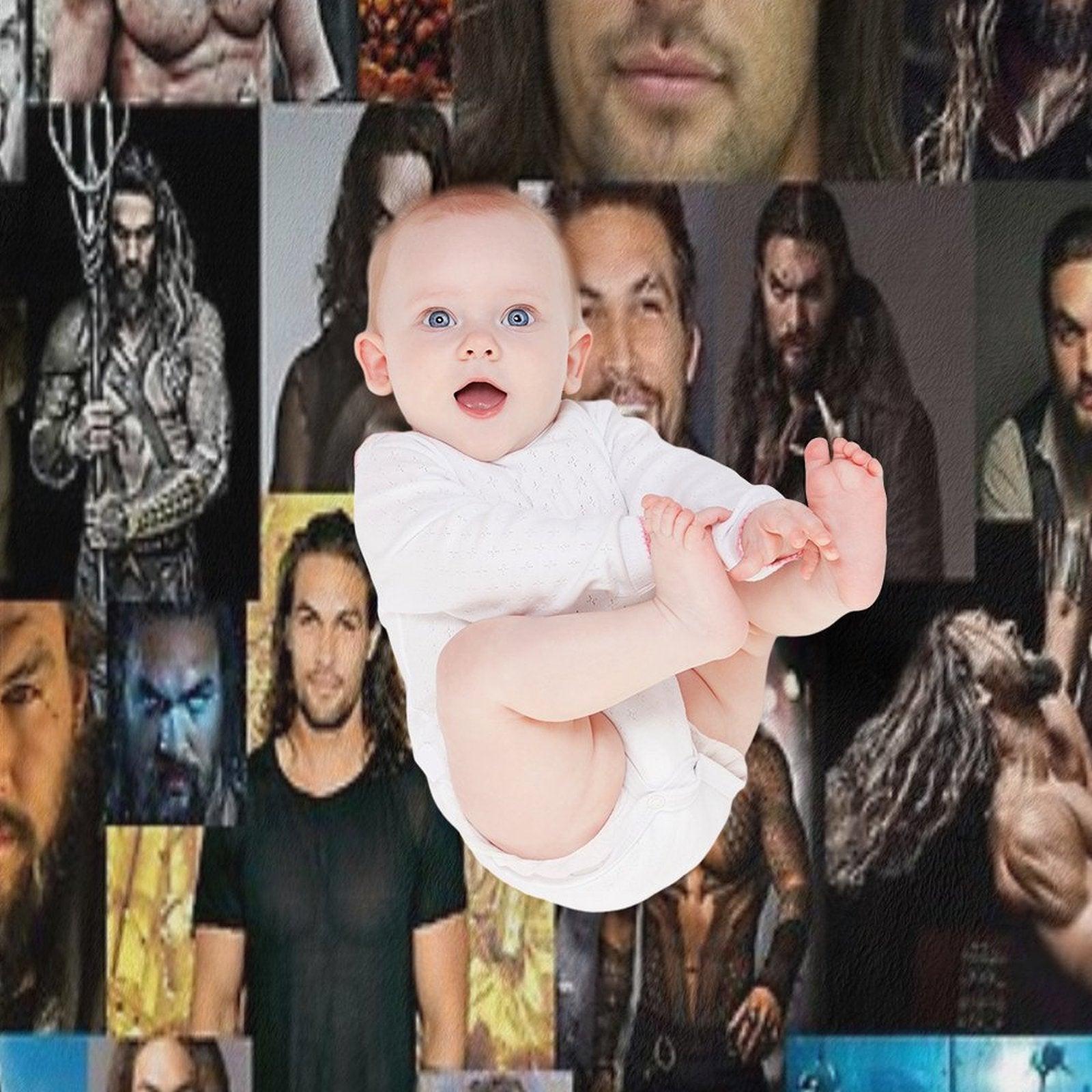 Jason Momoa Abstract Collage Compact Throw Blanket