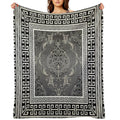 Greek Keys 3 Black Grey White with Pattern Comfort Throw Blanket