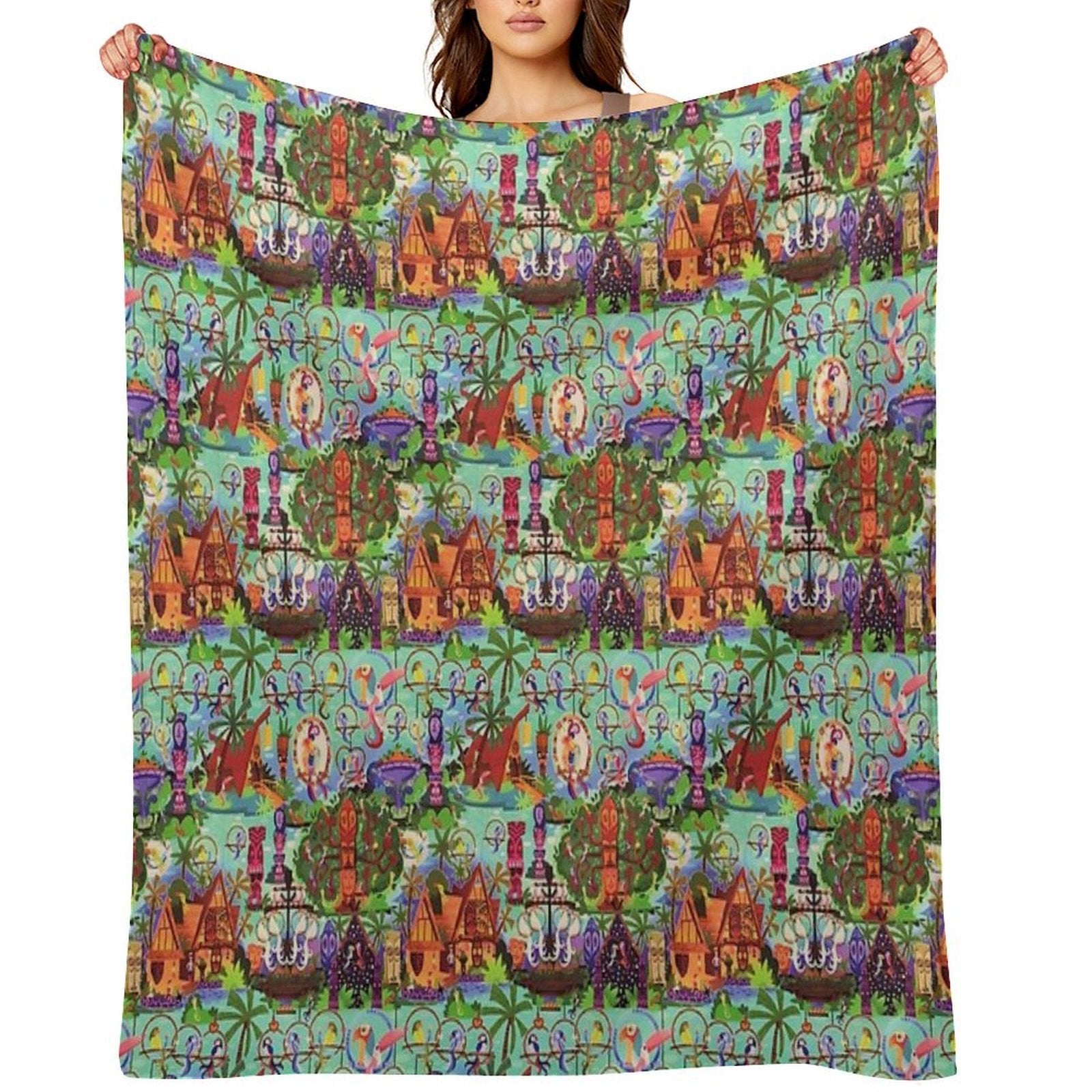 The ORIGINAL Enchanted Tiki Room Collage Gift-ready Throw Blanket