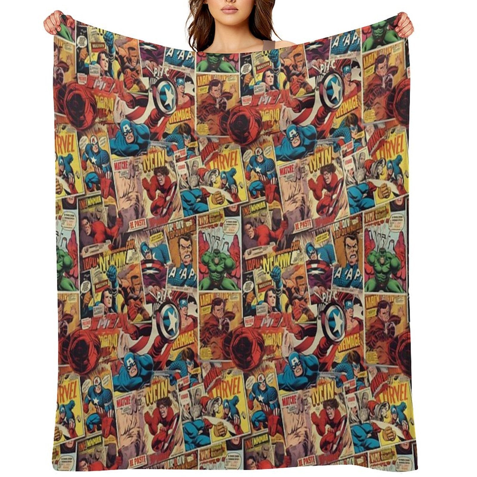 Vintage Comic Pattern Lightweight Throw Blanket
