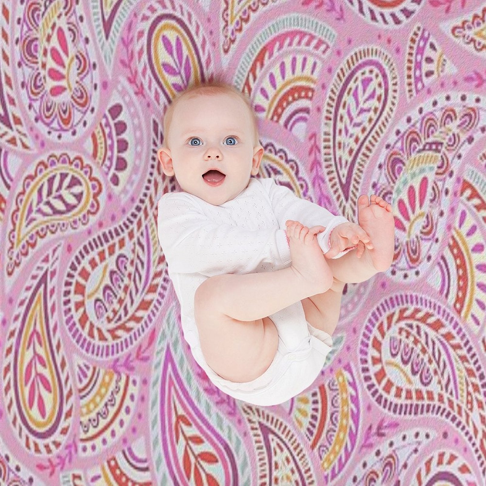 Pink Paisley Plush Throw Blanket