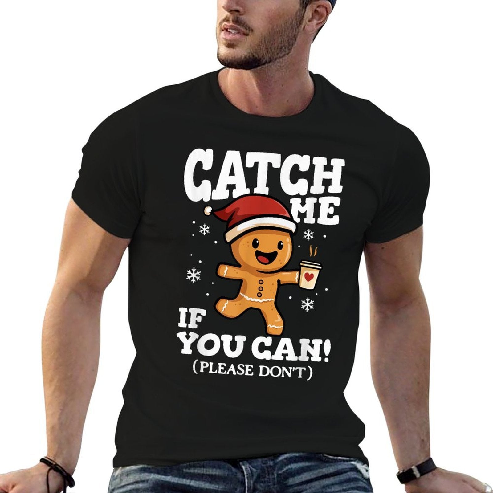 Catch Me If You Can Gingerbread Coffee Christmas Running  Easy-care T-Shirt
