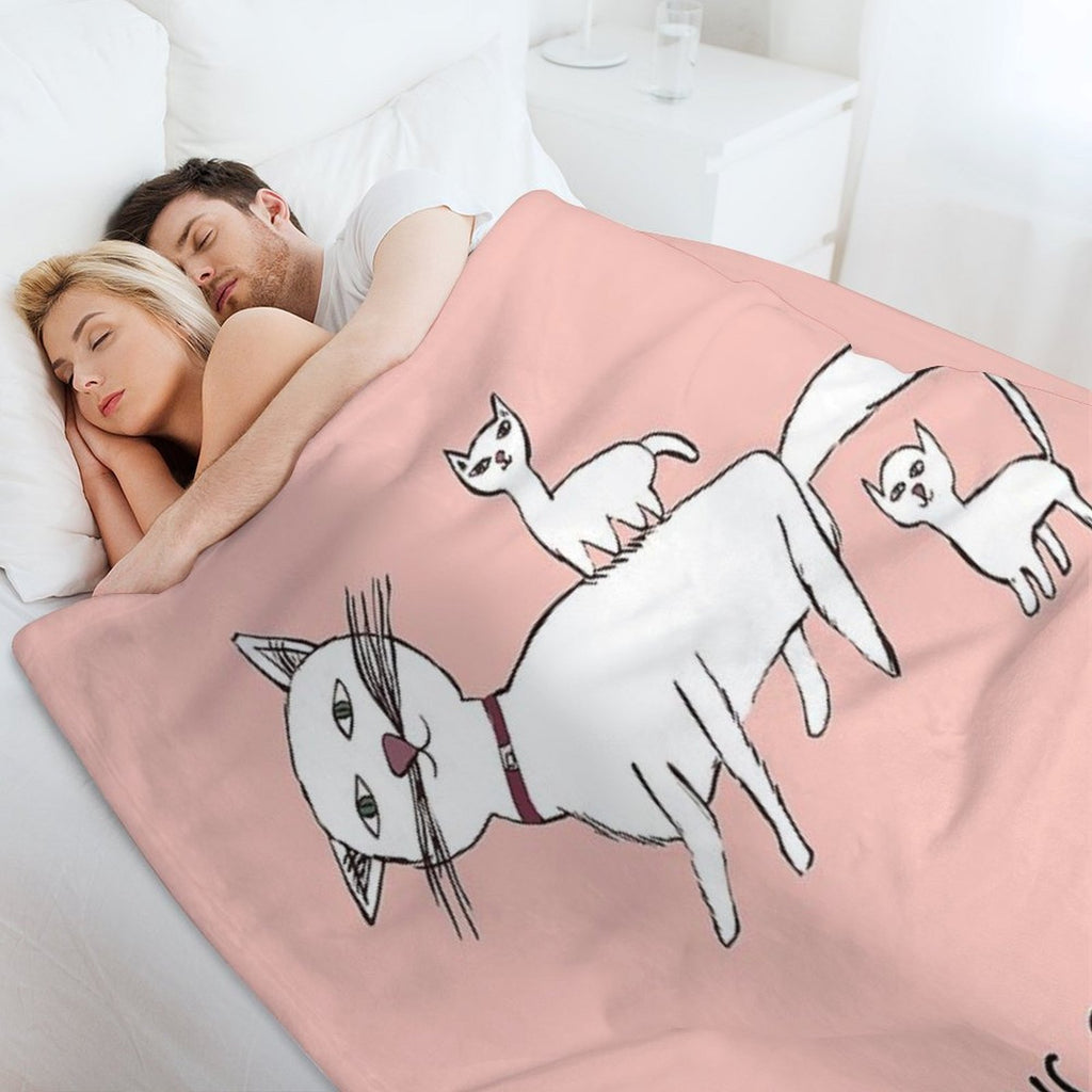 CYPRUS CATS CLOTHES PATTERN Machine-washable Throw Blanket