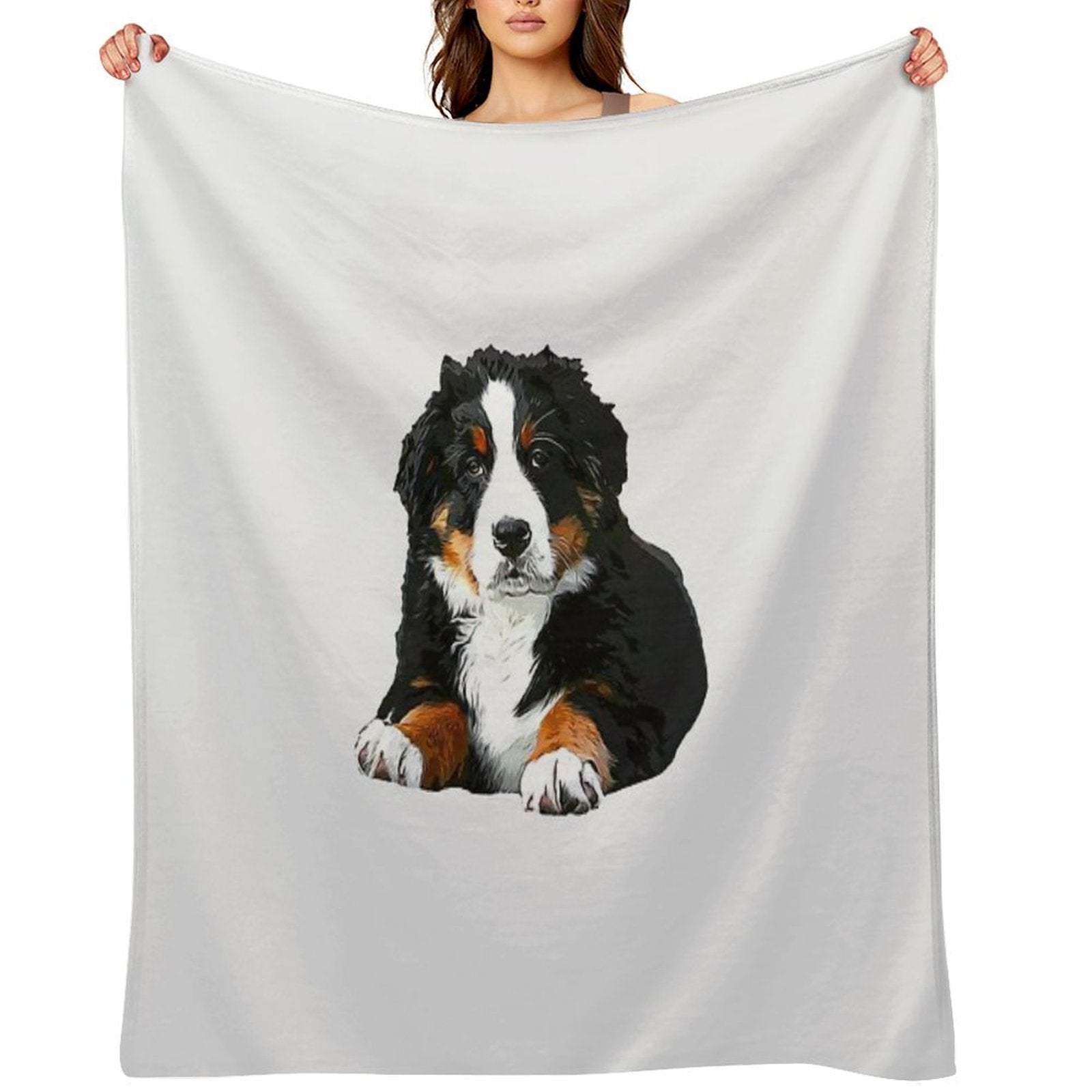 Bernese Mountain Dog Pup! Velvety-soft Throw Blanket