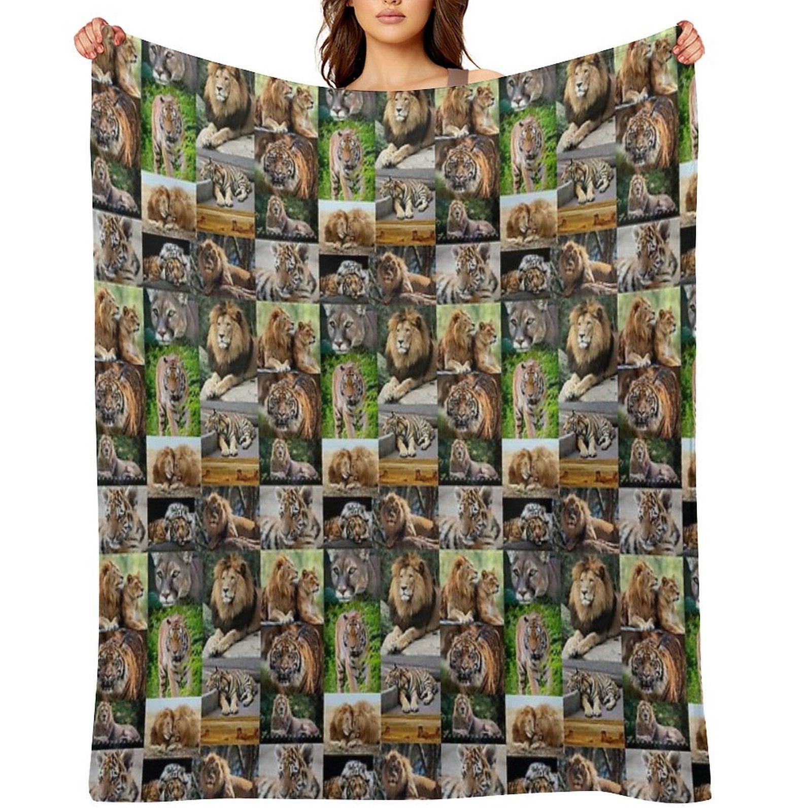 Lions And Tigers Lightweight Throw Blanket