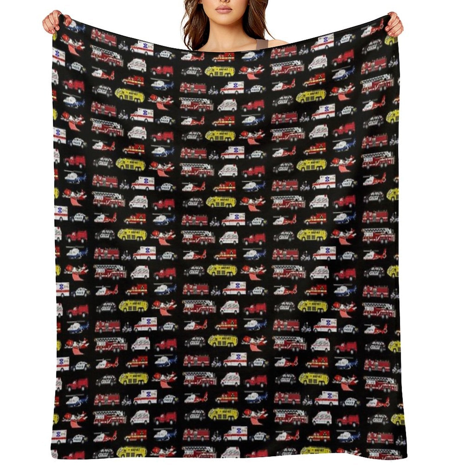 Emergency Vehicles - The Kids' Picture Show Sustainable Throw Blanket