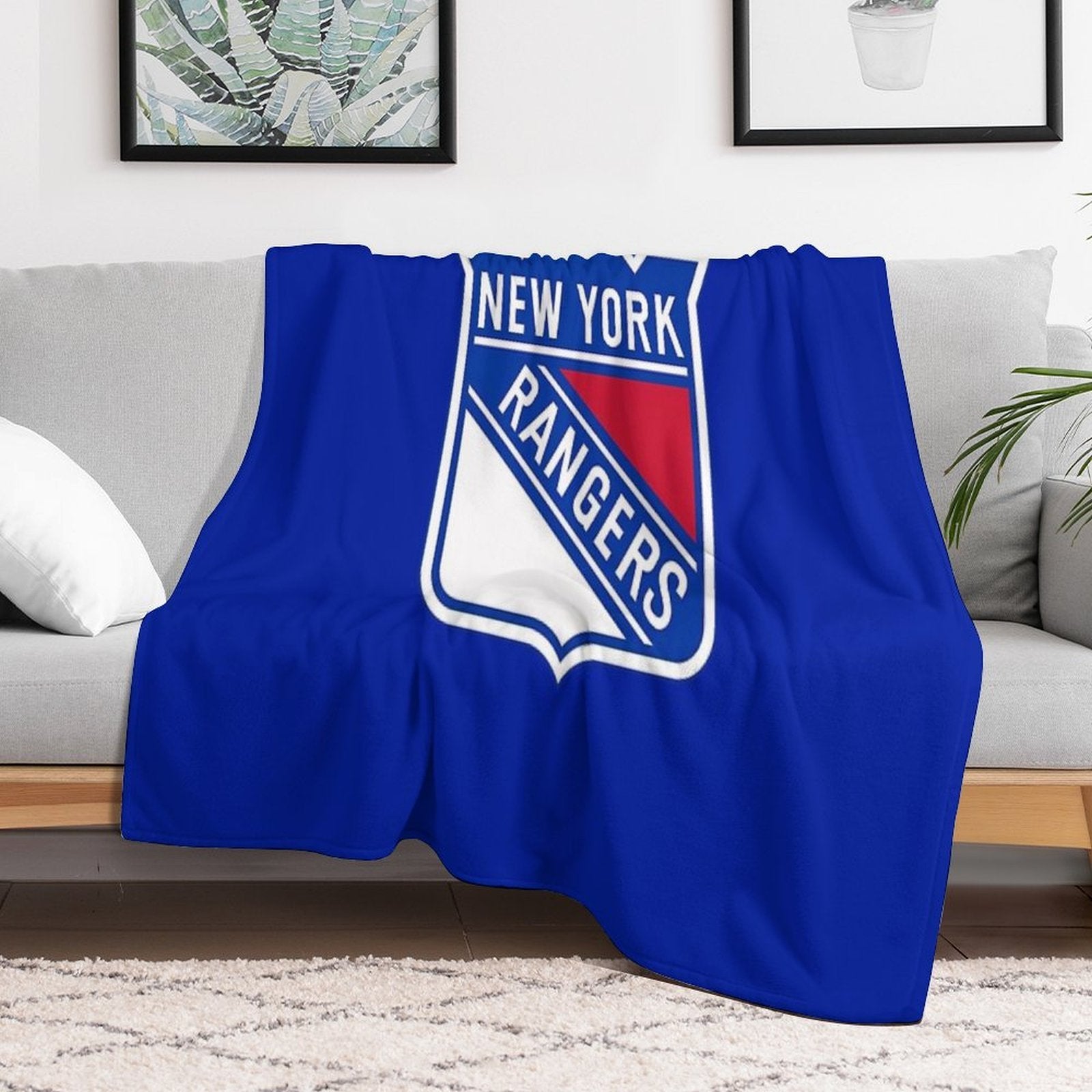 Rangers Logo Anti-pilling Throw Blanket