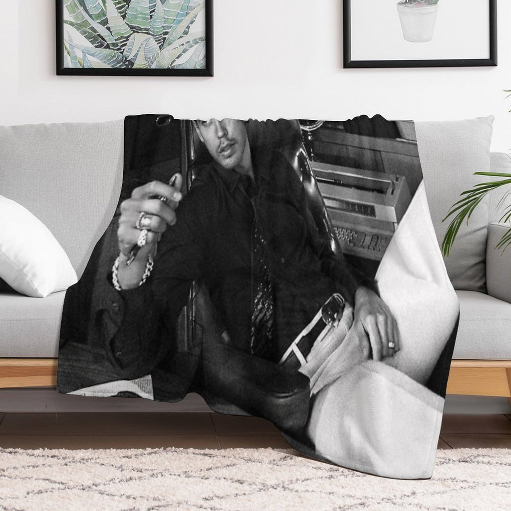 Austin Butler Black And White Sustainable Throw Blanket