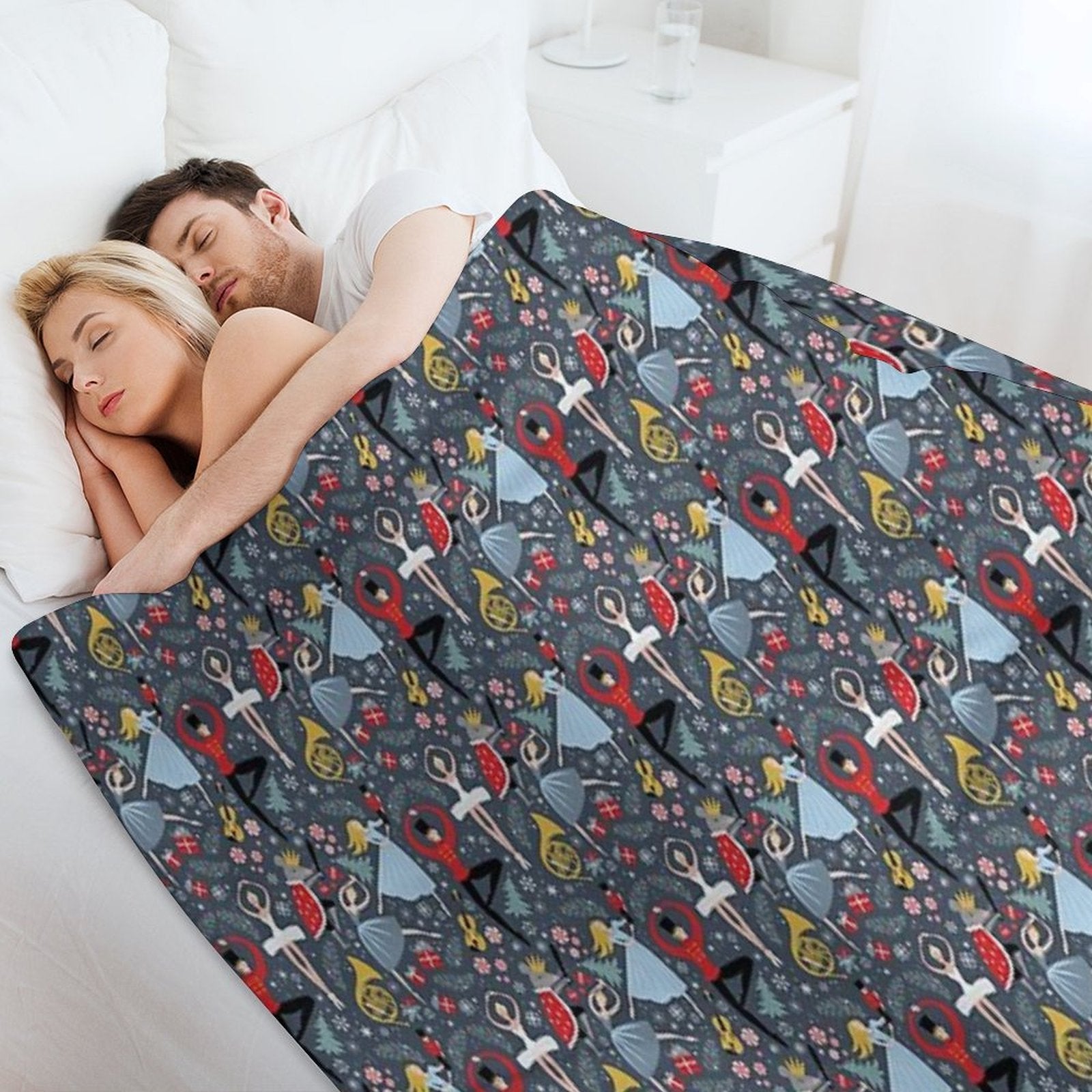 Clara's Nutcracker Ballet Repeat by Robin Pickens Sustainable Throw Blanket