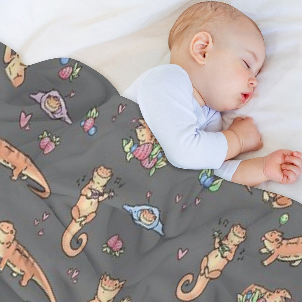 Dragons And Berries Machine-washable Throw Blanket