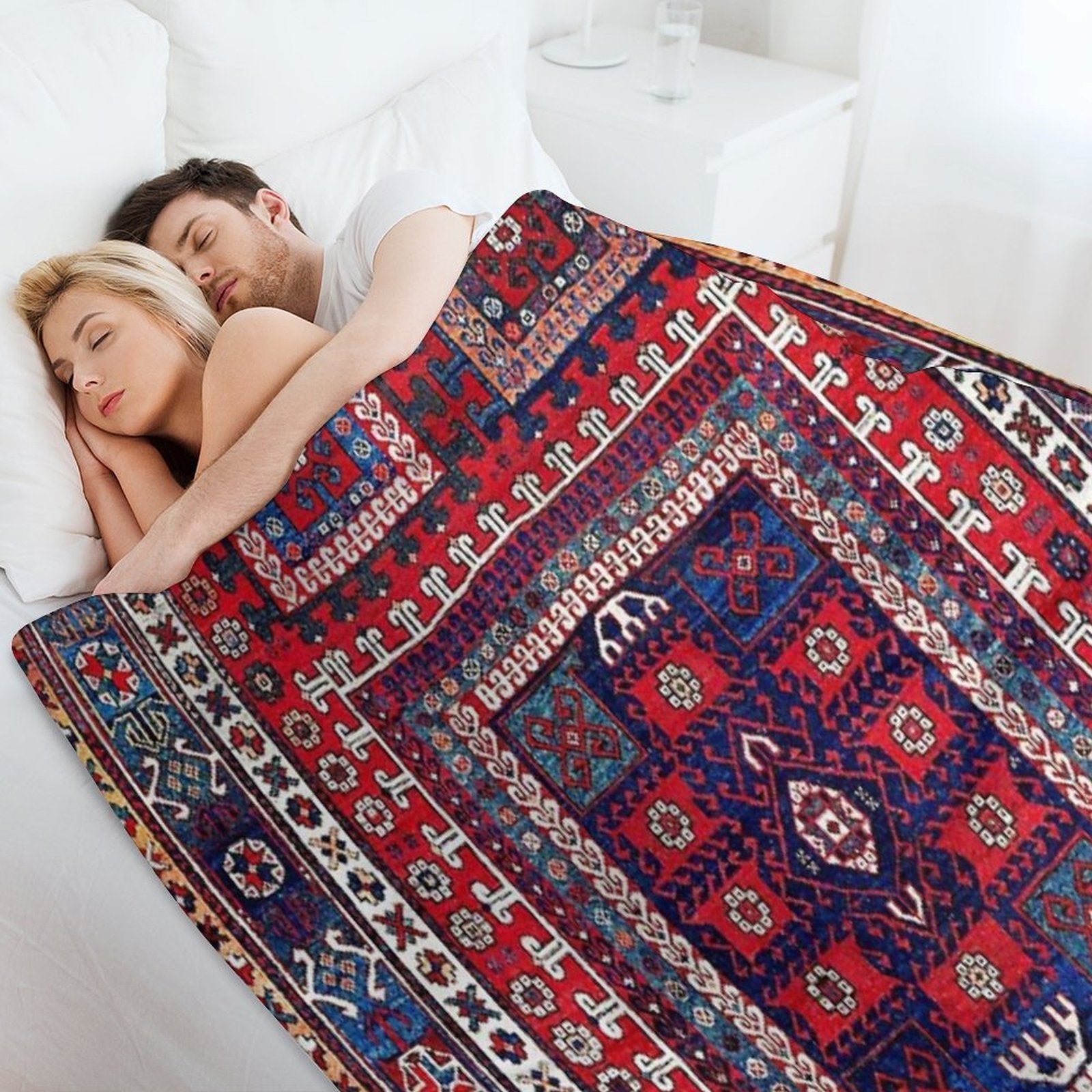 Karakecili Bergama Northwest Anatolian Rug Print Anti-pilling Throw Blanket