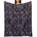 Zodiac Sky in Black Quick-dry Throw Blanket