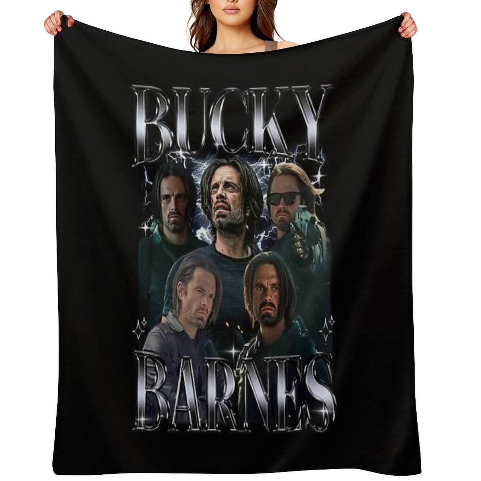 Bucky Barnes Thunderbolts Sebastian Stan Winter Soldier Avengers Superhero Captain America Movies Poster Multi-functional Throw Blanket
