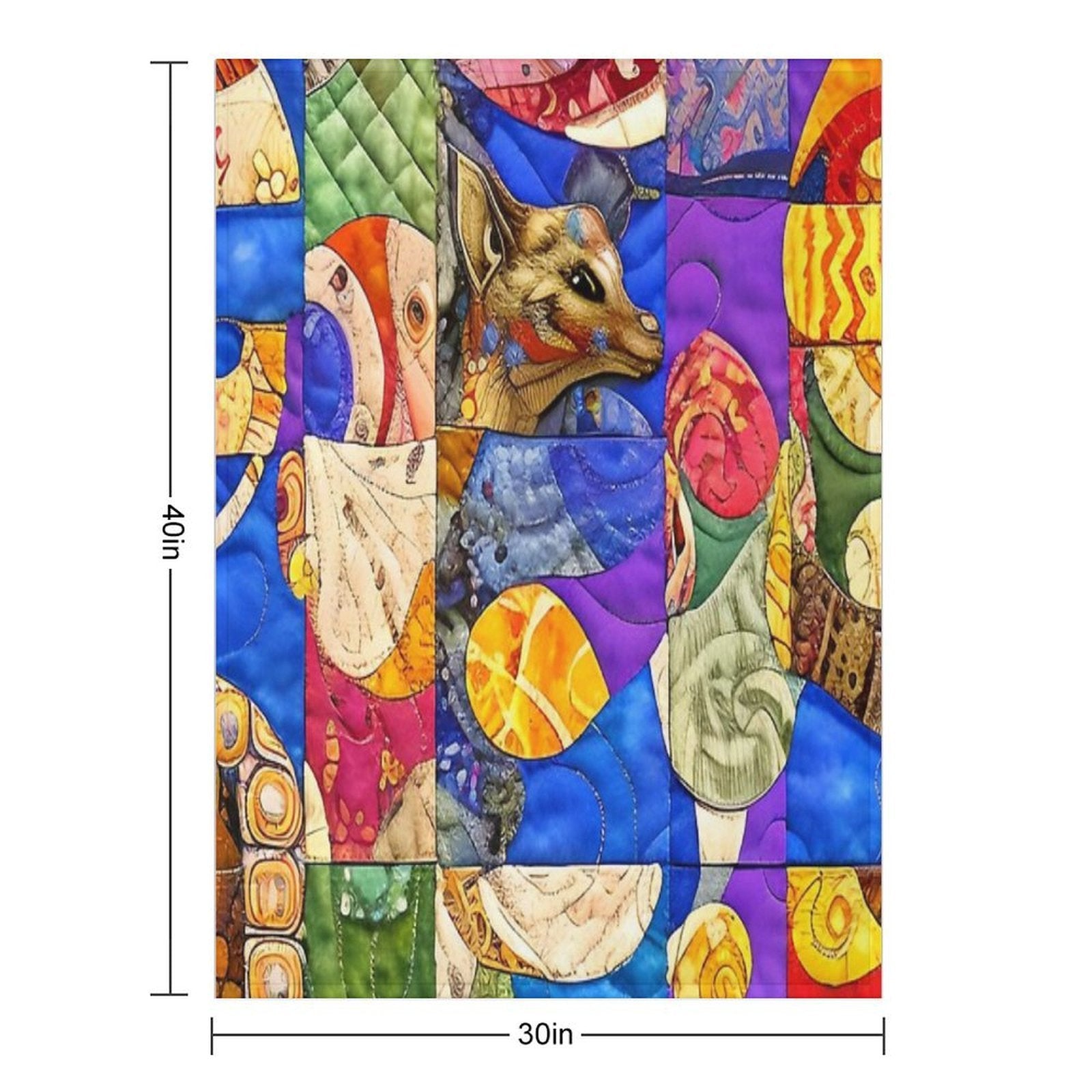 Faux Quilt Tile Pattern Compact Throw Blanket
