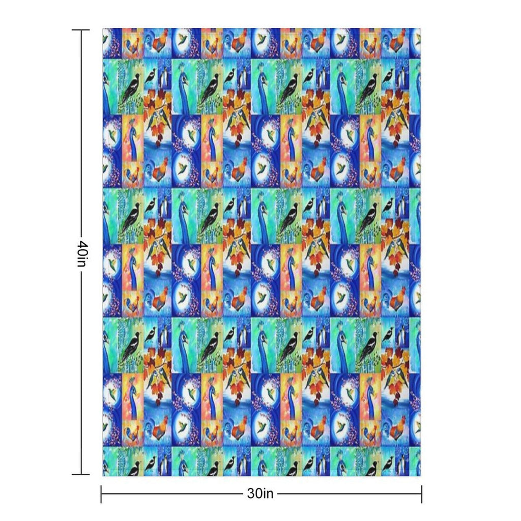 Bird Prints Wrinkle-free Throw Blanket